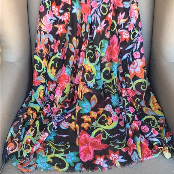 Echo Sea Life Black Floral Scarf - Picture 2 of 5